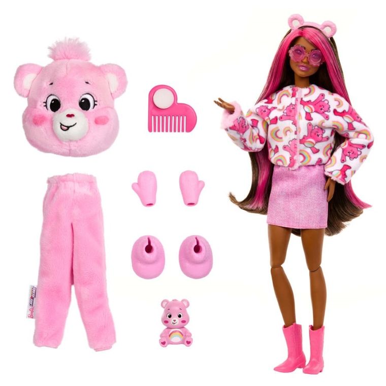 Barbie x Care Bears, Cutie Reveal, papusa Cheer Bear