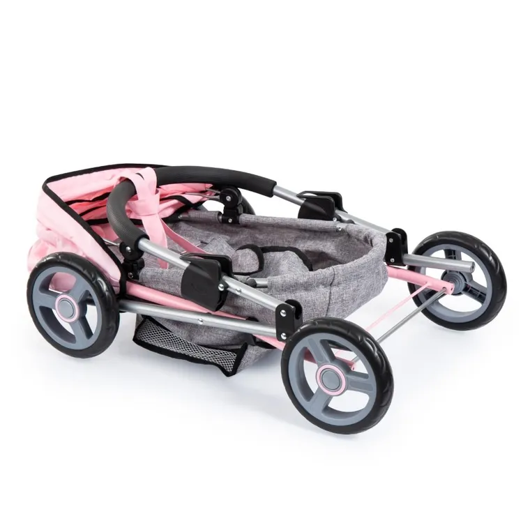 Bayer Design, Cosy, carucior multifunctional pentru papusi, gri-roz