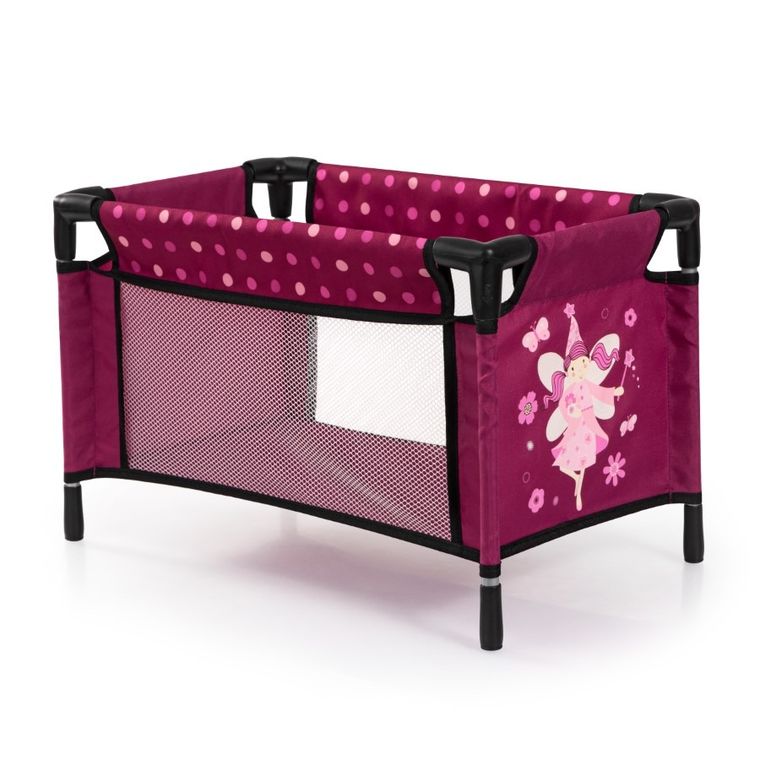 Bayer Design, Xeo Combi, carucior multifunctional pentru papusi, set cu patut pliabil, geanta si accesorii, burgundia