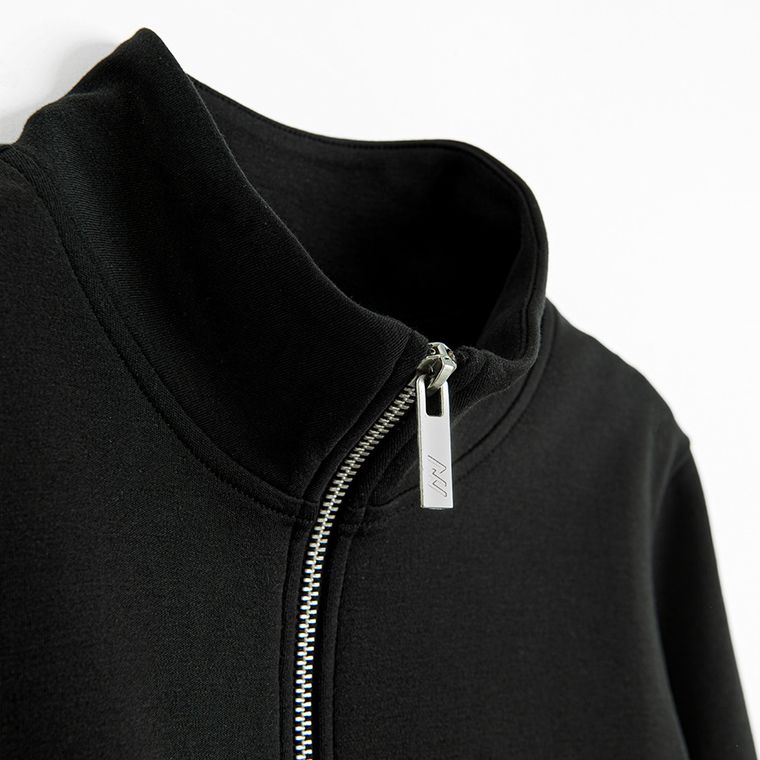 Bluza sport crop mulata cu fermoar NOWEAR