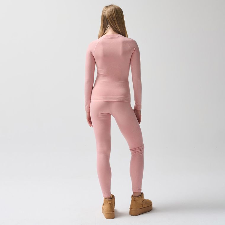 Bluza termoactiva roz cu adaos de lana NOWEAR