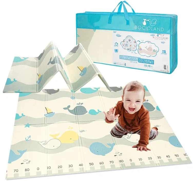 Bocioland, Orasul Apei, covoras din spuma pliabil, gri, 150-180 cm