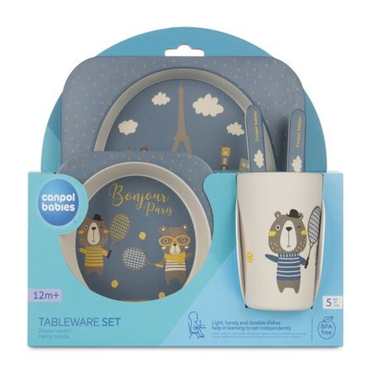 Canpol babies, Bonjour Paris, set de vase cu cana, bleumarin
