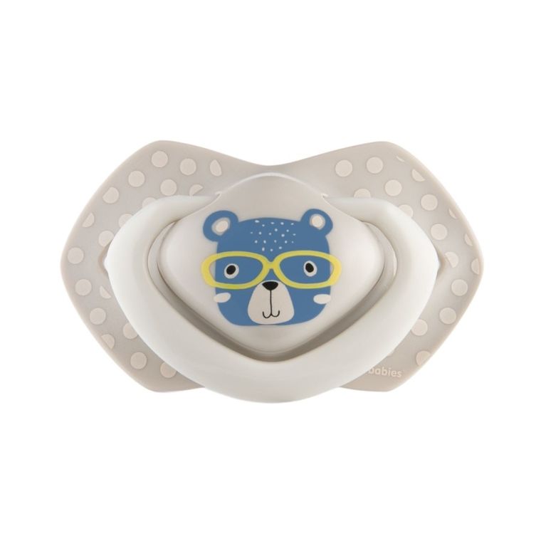 Canpol babies, Bonjour Paris, suzeta din silicon, simetrica, 6-18m, 2 buc., albastru