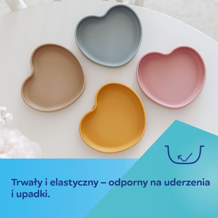 Canpol Babies, Inima, farfurie din silicon cu ventuza, albastru