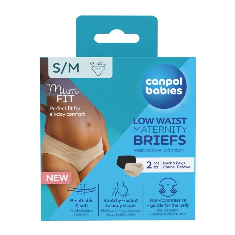 Canpol babies, Mum fit, chiloti de maternitate sub burta, marime S/M, 2 buc.