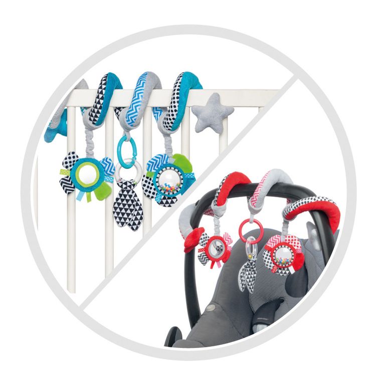 Canpol babies, spirala interactiva, rosie, imprimeu zigzag