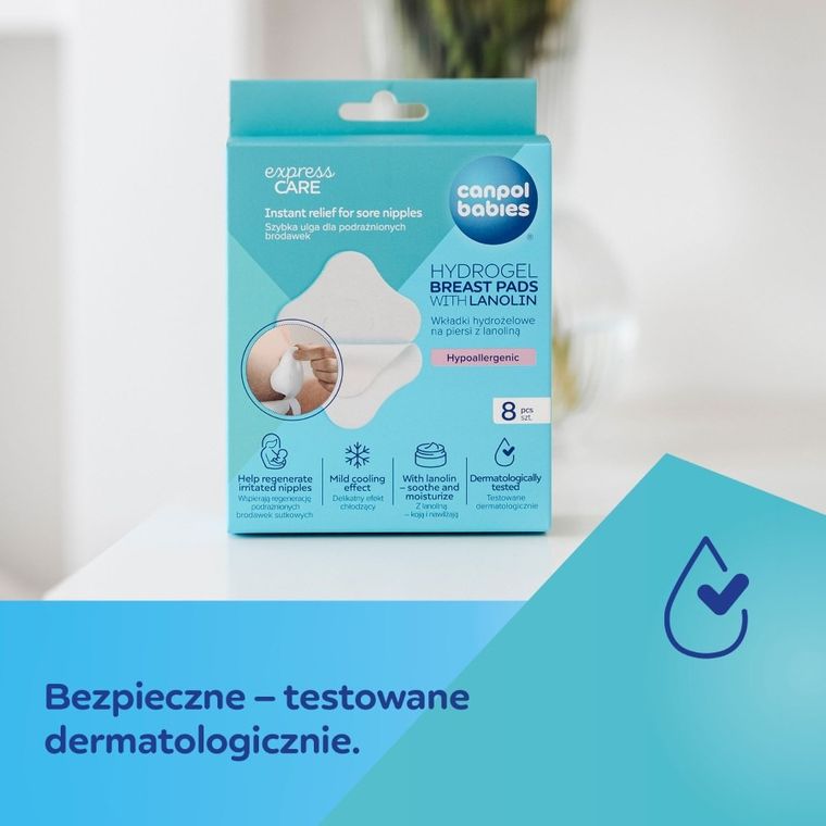 Canpol babies, tampoane hidrogel pentru sani cu lanolina, 8 buc.