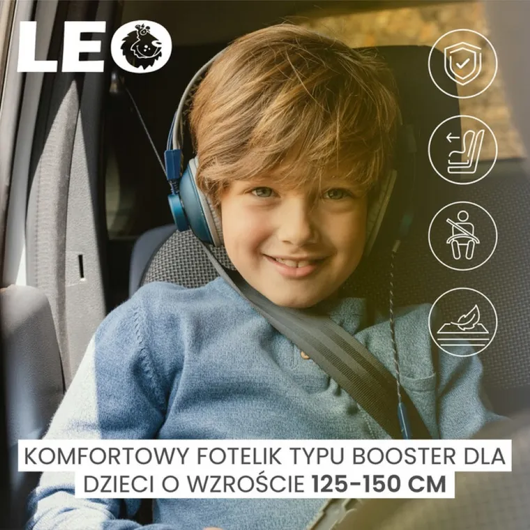 Caretero, Leo I-Size, scaun auto, Roz, 125-150 cm