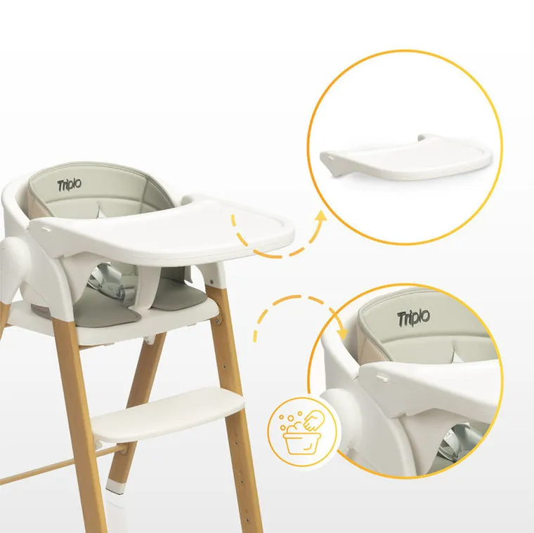 Caretero, Triplo, scaun de masa, 3in1, grey
