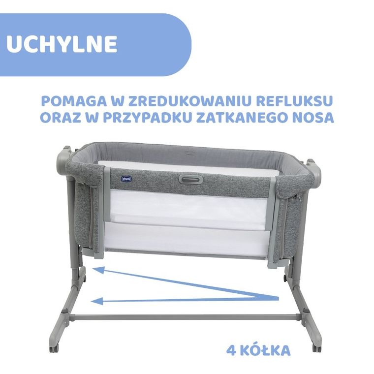 Chicco, Co-Sleeping Next2me, Magic Evo, patut atasabil, Dark Grey