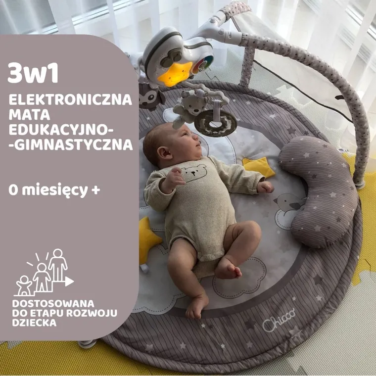 Chicco, First Dreams, Enjoy colors, covoras pentru copii, 3 in 1, bej