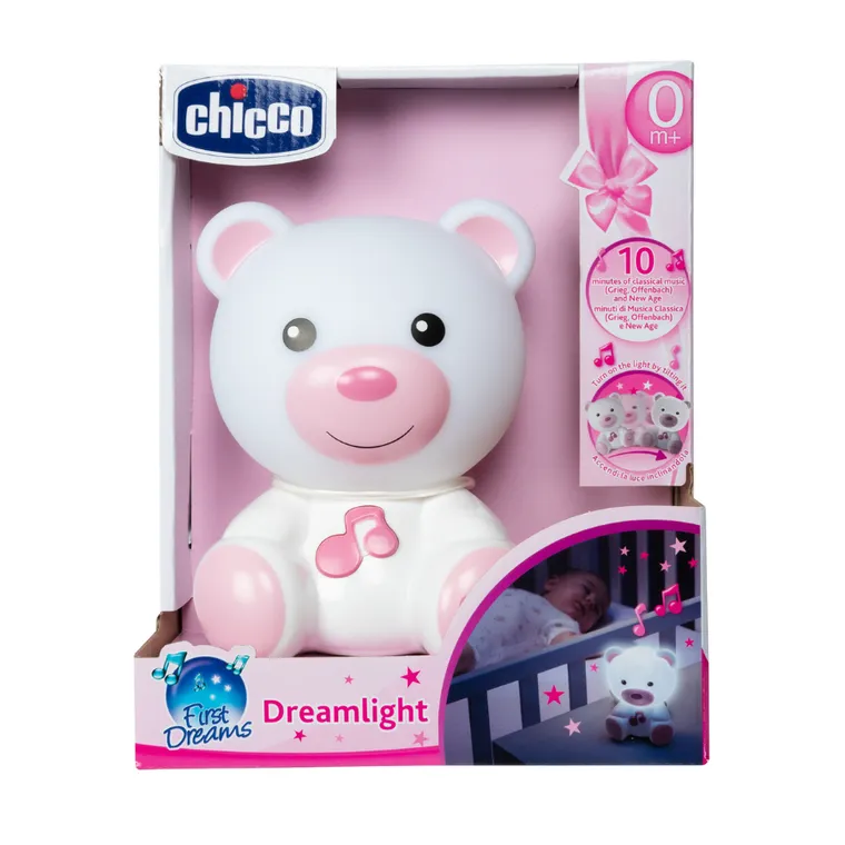 Chicco, First Dreams, lampa de noapte, Ursulet, roz