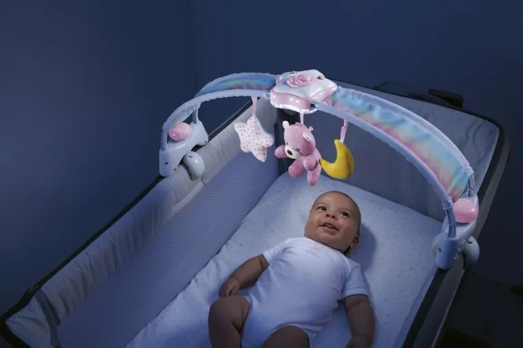 Chicco, First Dreams, Panel Rainbow Sky, lumina de veghe cu muzica, roz