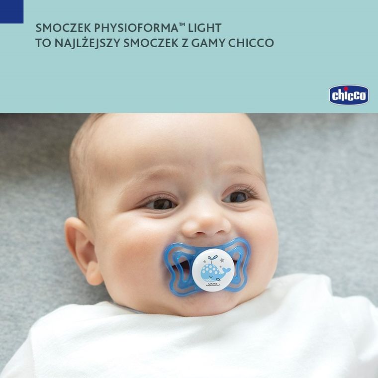 Chicco, Physioforma Air, suzeta din silicon, albastru, 6-16m, 2 szt.