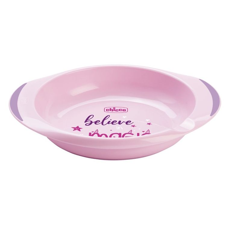 Chicco, set 2 farfurii, roz, 12 luni+