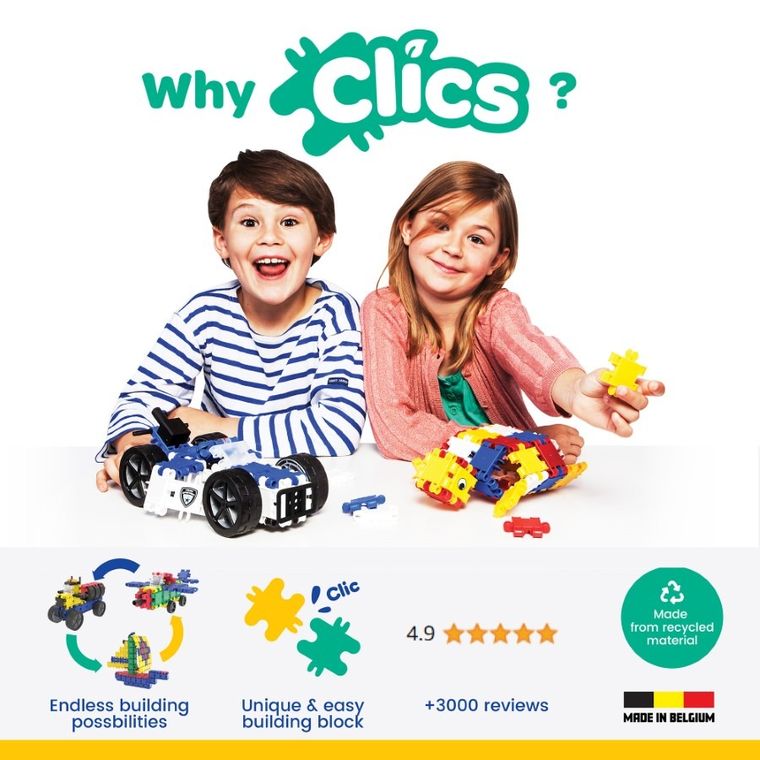Clics Toys, Clics, Glitter, set de constructie, 8 in 1