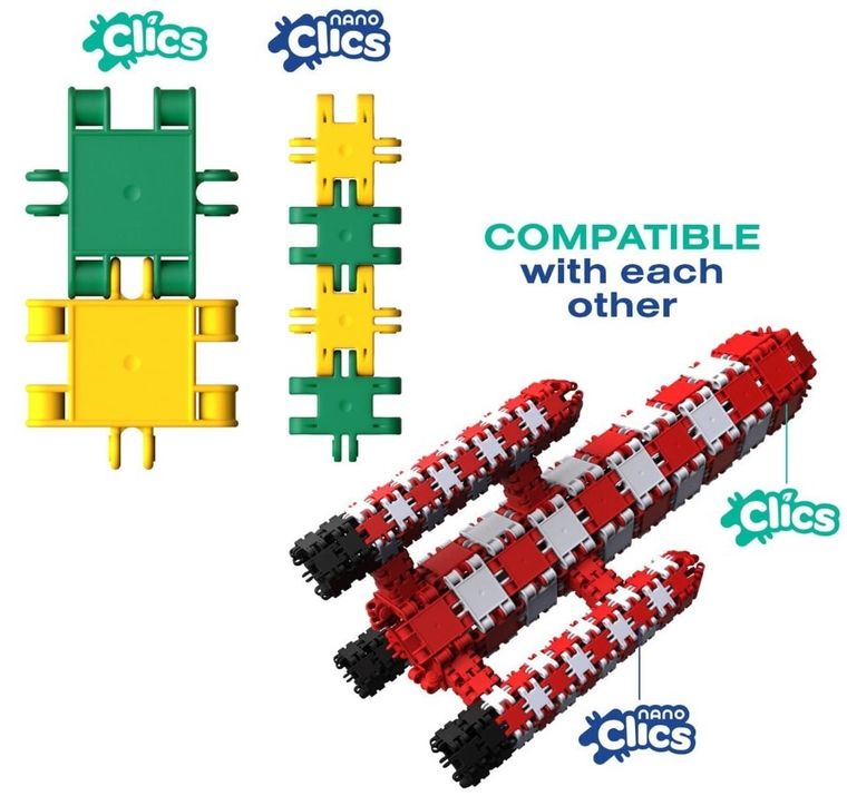 Clics Toys, Nano Clics, Transport Builders, set de constructie 5 in 1, 250 piese