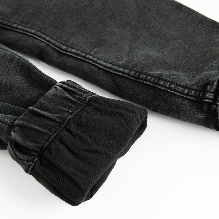 Cool Club, Blugi pentru baieti, jogger, caldurosi, negru
