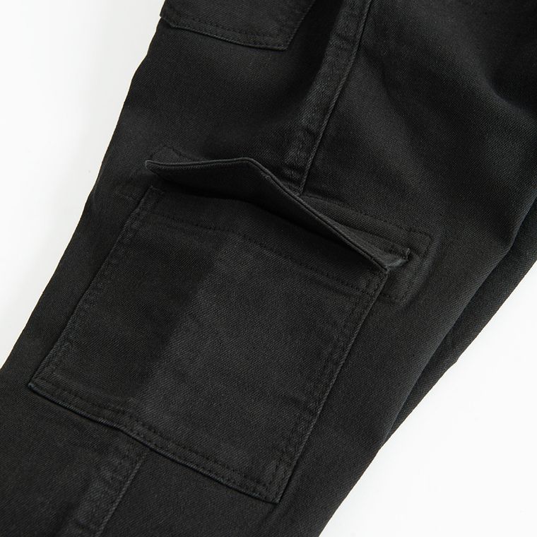 Cool Club, blugi pentru fete, cargo flare, negru