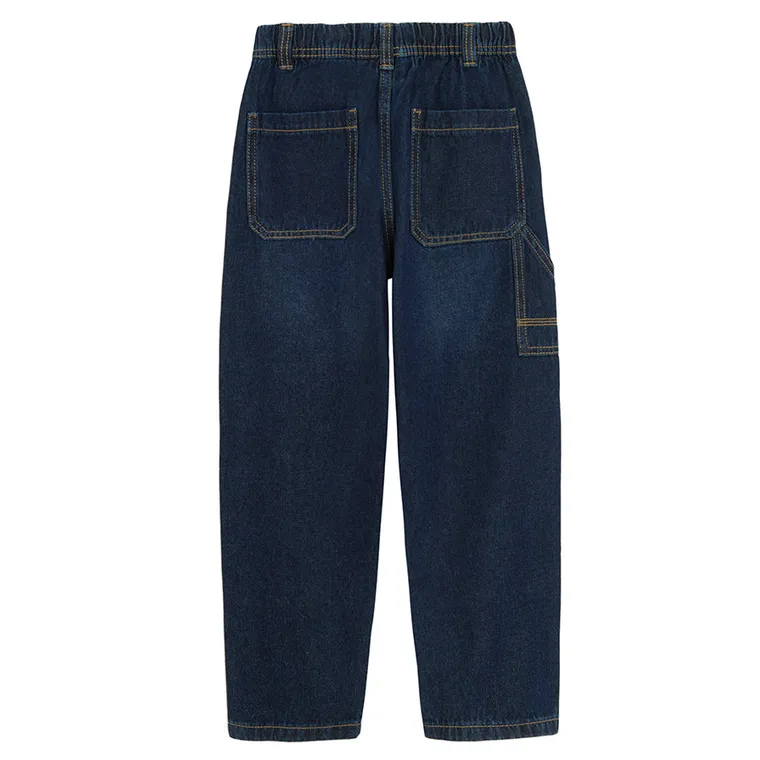 Cool Club, Blugi reglabili pentru baieti, croiala carpenter, albastru