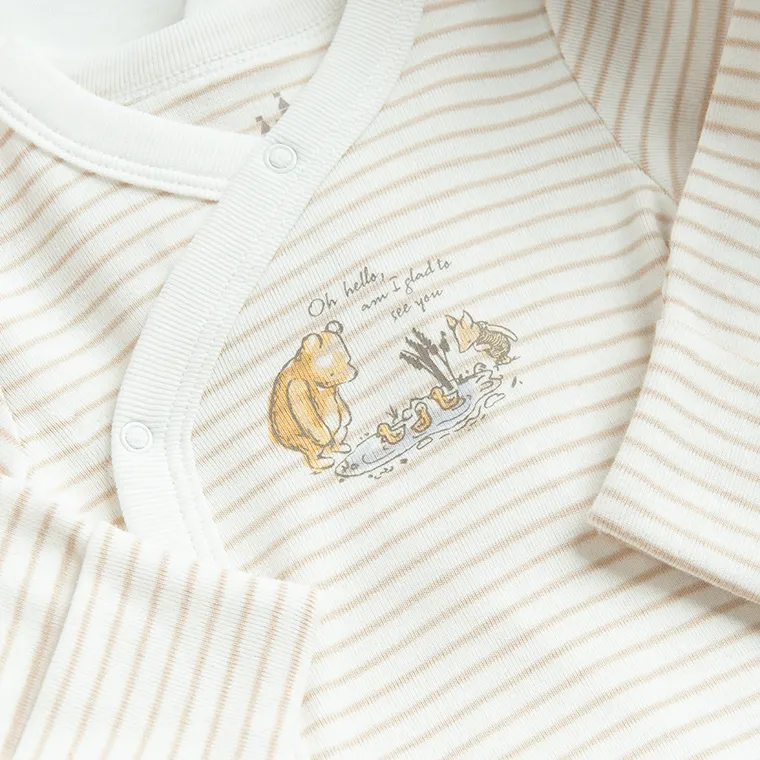 Cool Club, Body cu maneca lunga pentru fete, alb, imprimeu Winnie the Pooh, set, 2 buc.