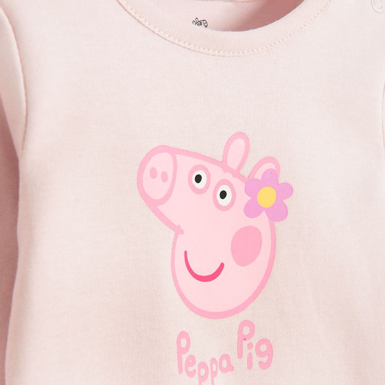Cool Club, Body cu maneca lunga pentru fete, mix, imprimeu Peppa Pig, set, 3 buc.
