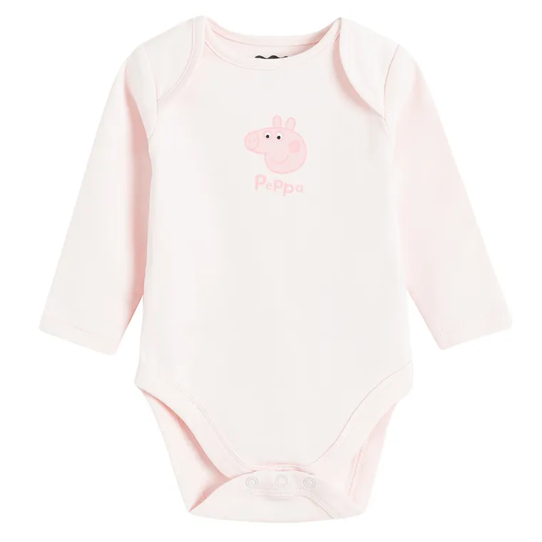 Cool Club, Body cu maneca lunga pentru fete, mix, imprimeu Peppa Pig, set, 3 buc.