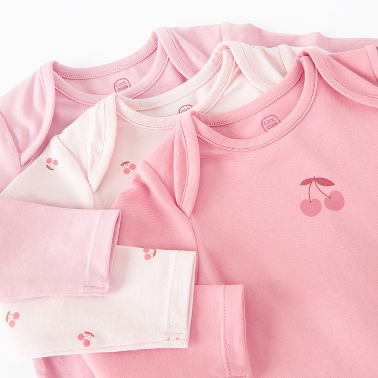 Cool Club, Body cu maneca lunga pentru fete, roz, set, 3 buc.