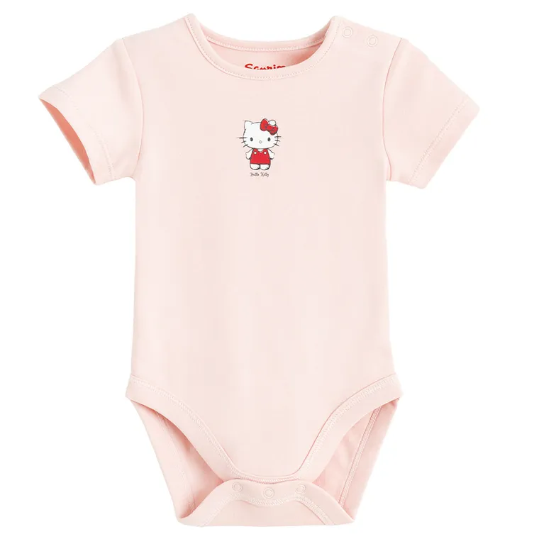 Cool Club, Body cu maneca scurta pentru fete, mix, set, 4 buc., imprimeu Hello Kitty