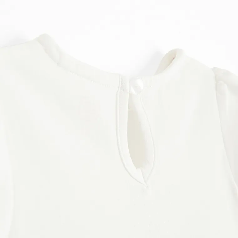 Cool Club, Body-rochie cu maneca scurta pentru fete, alb