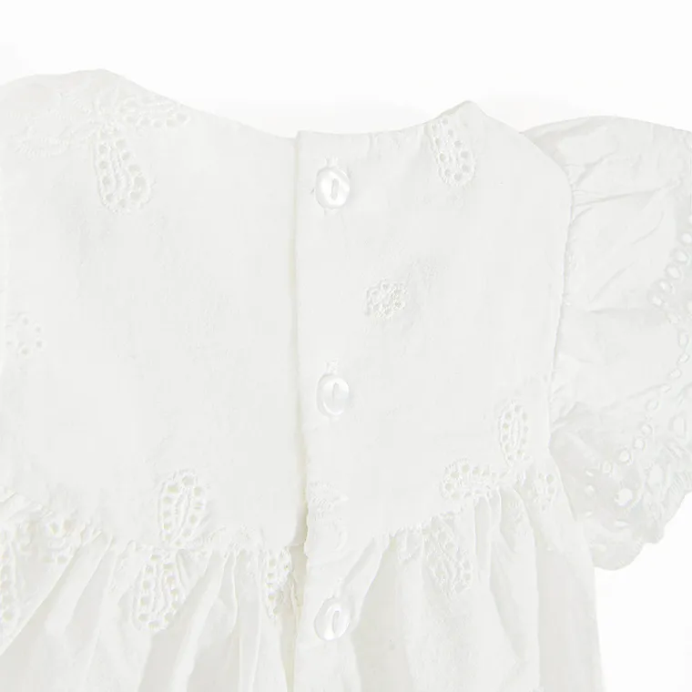 Cool Club, Body-rochie cu maneca scurta pentru fete, alb