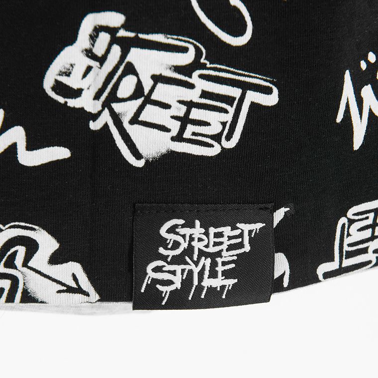 Cool Club, Caciula pentru baieti, cu doua fete, negru-gri