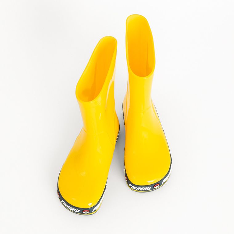 Cool Club, Cizme de cauciuc pentru baieti, galben, talpa Barefoot, imprimeu Pokemon
