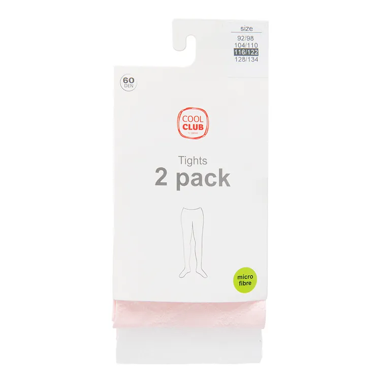 Cool Club, Dresuri pentru fete, mix, microfibra, 60 DEN, set, 2 buc.