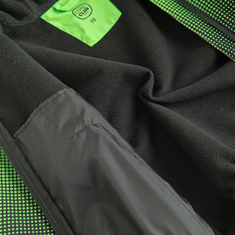 Cool Club, Geaca cu gluga softshell pentru baieti, verde-negru