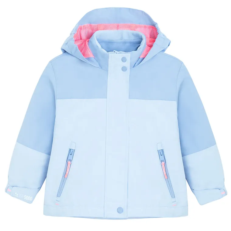 Cool Club, Geaca de ploaie cu gluga pentru fete, 3in1, Bluza polar cu fermoar, albastru