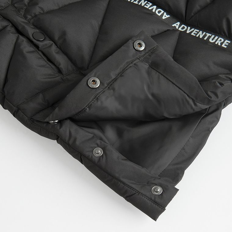 Cool Club, Geaca lunga cu gluga pentru fete, calduroasa, negru