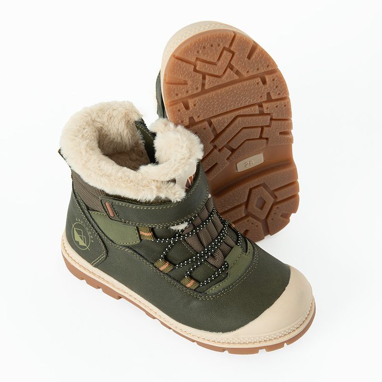 Cool Club, Ghete de iarna pentru baieti, parfumati, verde, calduroase, talpa Bio-Protect