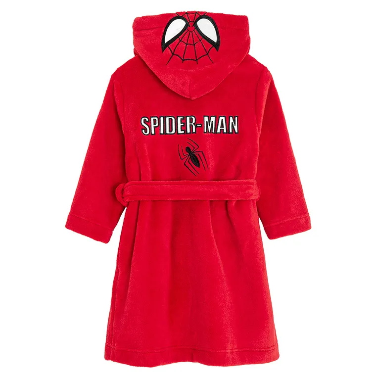 Cool Club, Halat de baie cu gluga pentru baieti, rosu, imprimeu Spider-Man