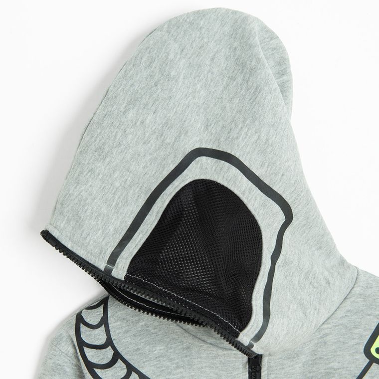 Cool Club, Hanorac cu gluga pentru baieti, cu fermoar, gri