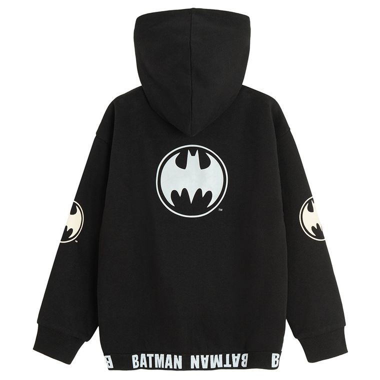 Cool Club, Hanorac cu gluga pentru baieti, cu fermoar, negru, imprimeu Batman