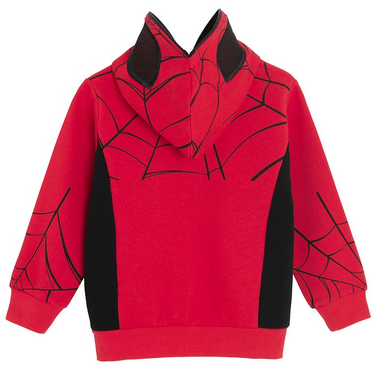 Cool Club, Hanorac cu gluga pentru baieti, cu fermoar, rosu, imprimeu Spider-Man