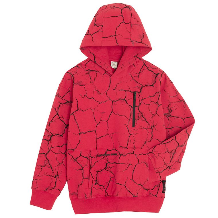 Cool Club, Hanorac cu gluga pentru baieti, oversize, rosu