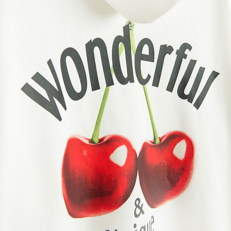 Cool Club, Hanorac cu gluga pentru fete, cu fermoar, calduros, alb