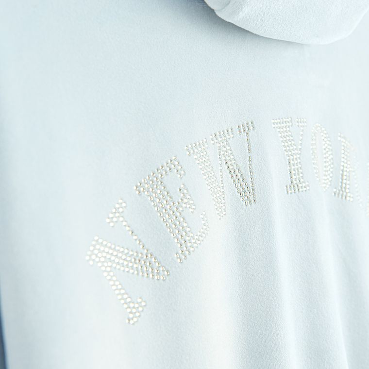 Cool Club, Hanorac cu gluga pentru fete, cu fermoar, velur, albastru