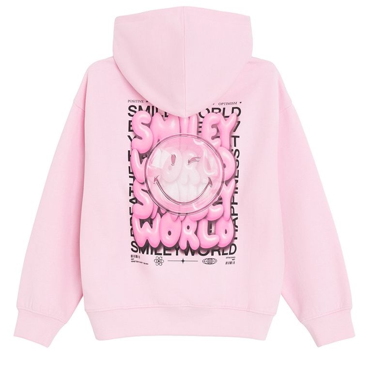 Cool Club, Hanorac cu gluga pentru fete, roz, imprimeu SmileyWorld