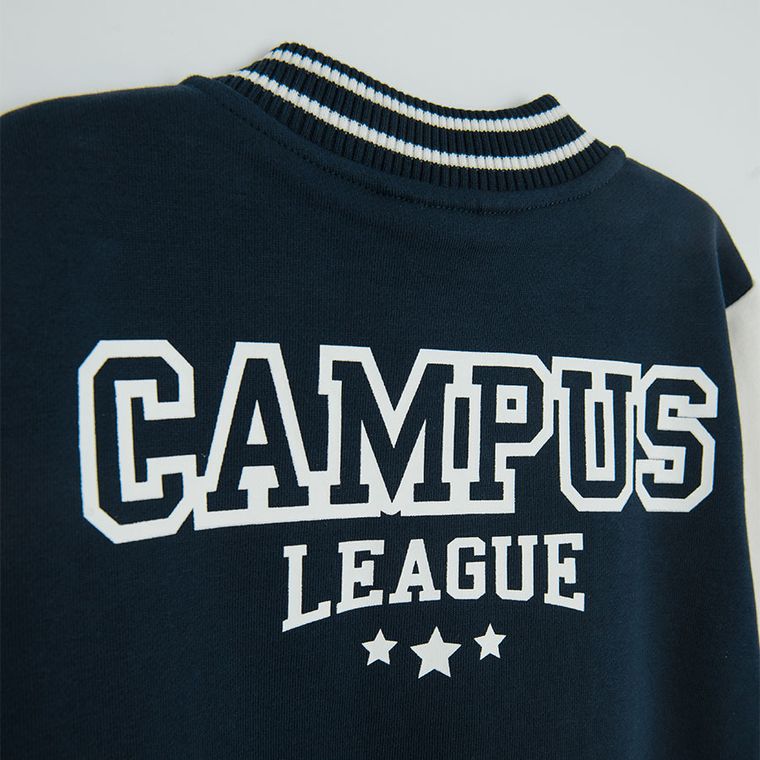 Cool Club, Hanorac pentru baieti, cu capse, bleumarin
