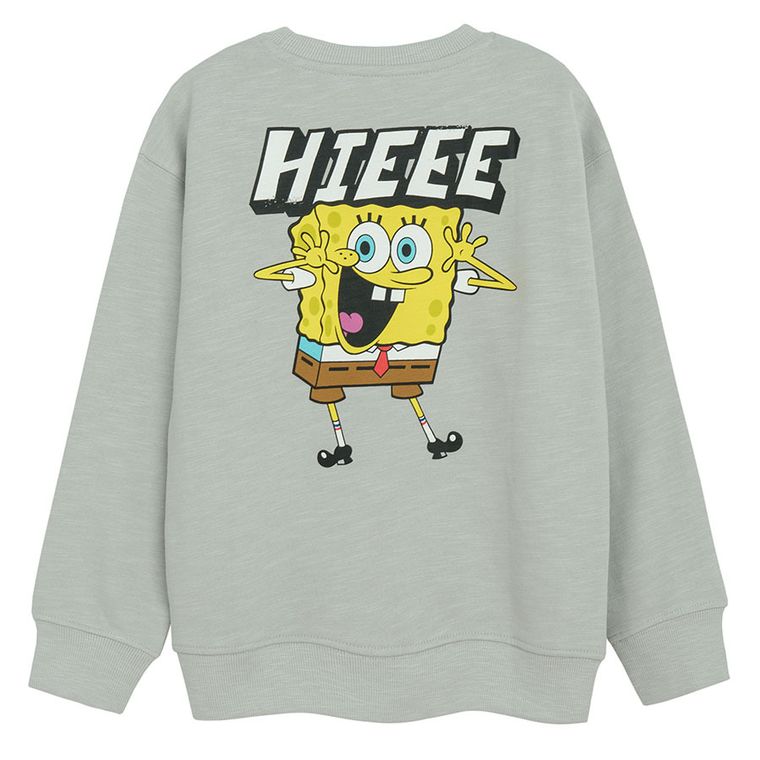 Cool Club, Hanorac pentru baieti, gri, imprimeu SpongeBob