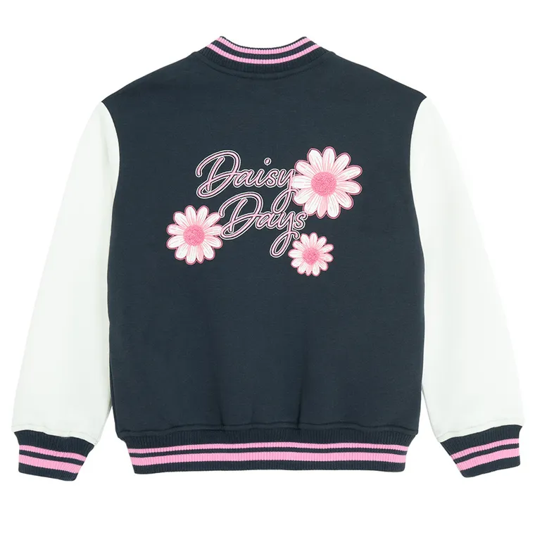 Cool Club, Hanorac pentru fete, cu capse, calduros, bleumarin